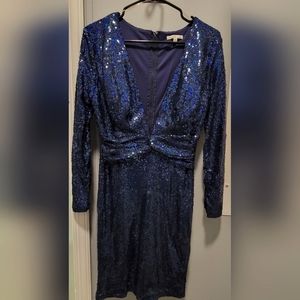 Charlotte Russe Blue Holographic Sequined Dress Medium